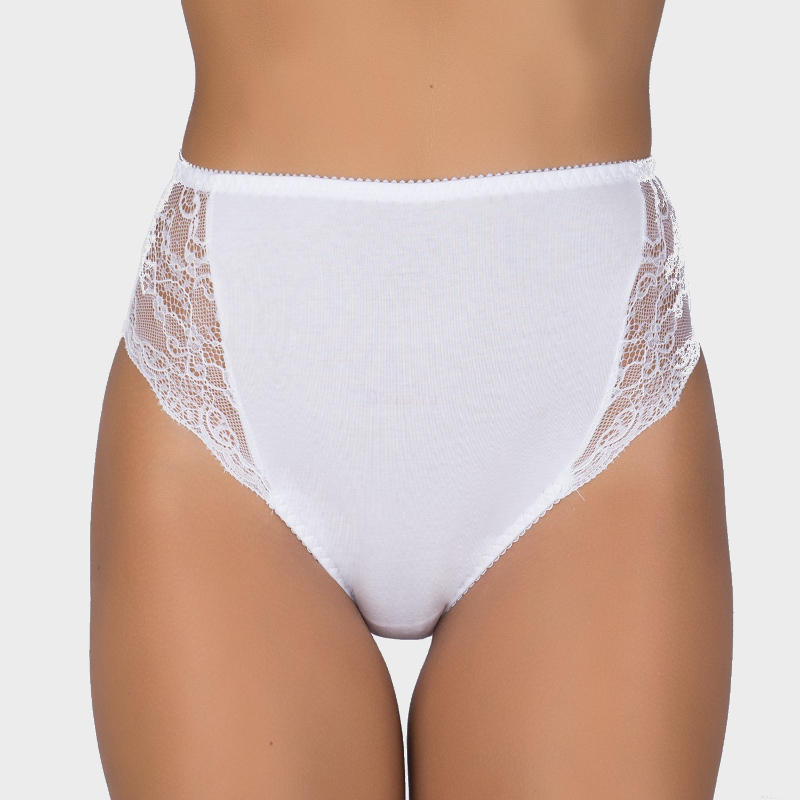 panties made of elastic knitted cotton fabric with elastic lace trim 107 5 by verally white1