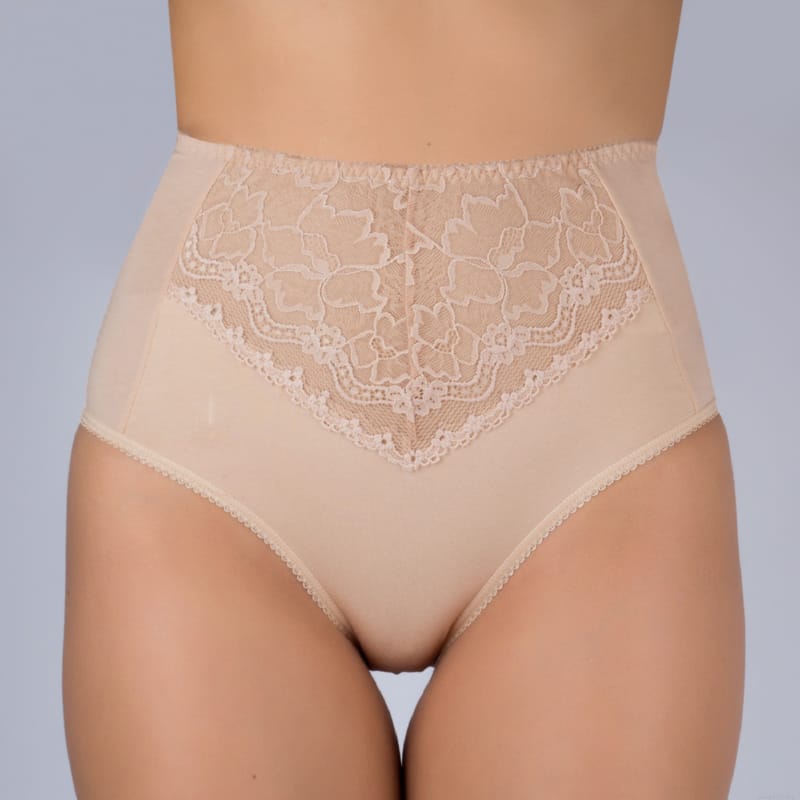 panties made of elastic knitted cotton fabric with elastic lace trim 1093 2 by verally silver peony1