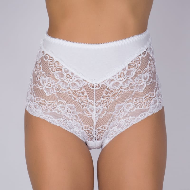 slips made of elastic cotton fabric and lace with high waistline 112 8 by verally white1