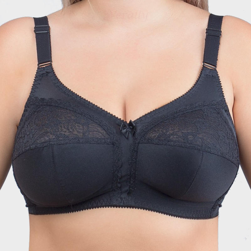wireless bra made of inelastic lace and knitted fabric 213 5 by verally black1