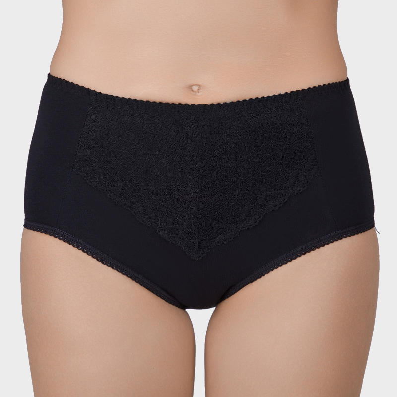 black panties made of elastic knitted cotton fabric with elastic lace trim 1093 2 by verally1