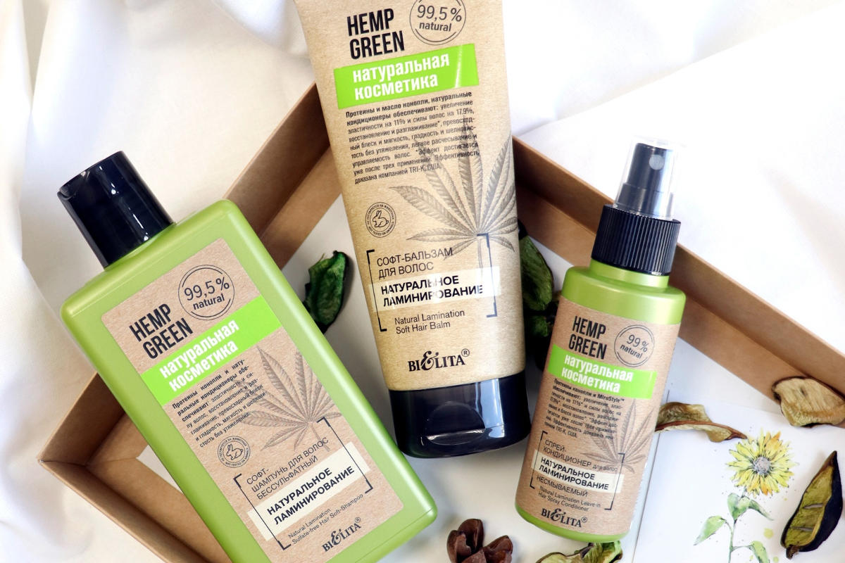 hemp green collection based on hemp oil and proteins by bielita